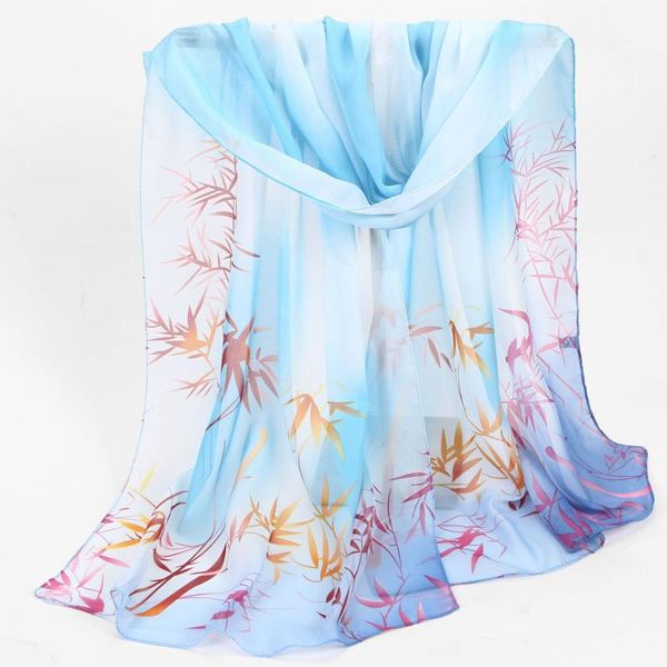 scarves 47*155cm fashion style bamboo leaf floral chiffon printed scarf ladies long women four seasons decorate, Blue;gray
scarves 47*155cm fashion style bamboo leaf floral chiffon printed scarf ladies long women four seasons decorate, Blue;gray