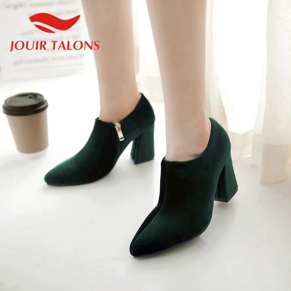 dress shoes jouir talons 2021 brand women fashion flock round toe zipper solid pumps, Black
dress shoes jouir talons 2021 brand women fashion flock round toe zipper solid pumps, Black