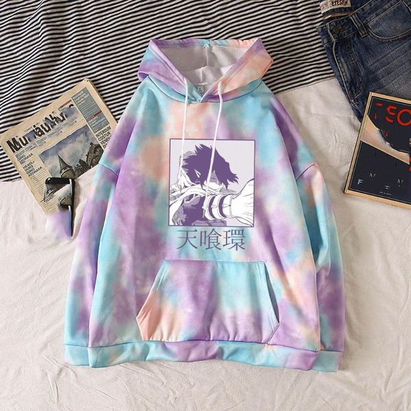 men's hoodies & sweatshirts anime my hero academia hoody cool tamaki amajiki graphic print 2021 hip hop tie-dye sweatshirt harajuku cos, Black