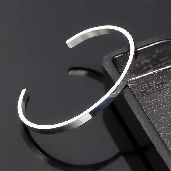 4mm thin open cuff bangles stainless steel smooth gold black rose gold men women delicate stackable bracelet jewelry q0722
4mm thin open cuff bangles stainless steel smooth gold black rose gold men women delicate stackable bracelet jewelry q0722