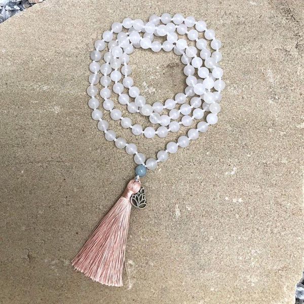 chains 108 prayer beads mala necklaces lotus jewelry hand-knotted tassel necklace 8mm white stone boho for women girls, Silver
chains 108 prayer beads mala necklaces lotus jewelry hand-knotted tassel necklace 8mm white stone boho for women girls, Silver
