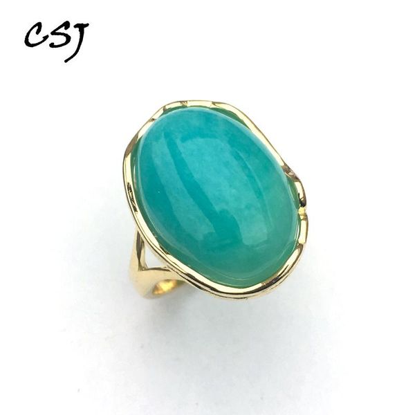 cluster rings csj natural amazonite classics adjustable ring 925 sterling silver oval 13*18mm fine jewelry wedding engagement for women gift, Golden;silver
cluster rings csj natural amazonite classics adjustable ring 925 sterling silver oval 13*18mm fine jewelry wedding engagement for women gift, Golden;silver