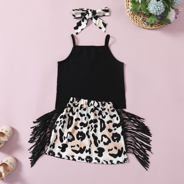 clothing sets 3pcs kids summer outfit, solid color braces vest + leopard print tassels short skirt headband for girls, 2-7 years, White
clothing sets 3pcs kids summer outfit, solid color braces vest + leopard print tassels short skirt headband for girls, 2-7 years, White