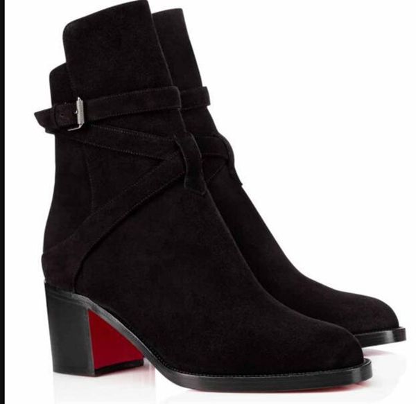 casual-chic design chunky heels women's red bottoms ankle boots winter booty luxury designer party red sole boot with box eu35-43, Black
casual-chic design chunky heels women's red bottoms ankle boots winter booty luxury designer party red sole boot with box eu35-43, Black