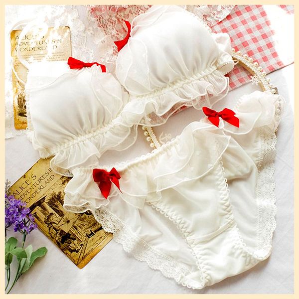bras sets lace ruffles women lingerie japanese girls fresh sweet lolita underwear woman wire soft briefs set inmates, Red;black
bras sets lace ruffles women lingerie japanese girls fresh sweet lolita underwear woman wire soft briefs set inmates, Red;black
