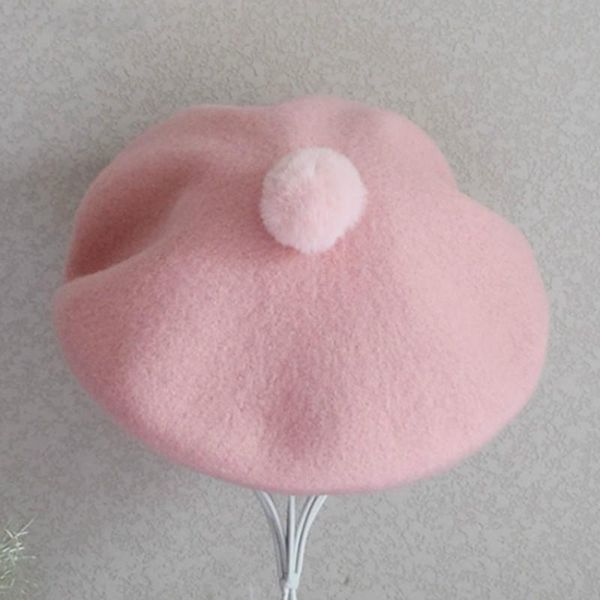 berets lady winter wool beret women girls painter hat vintage solid color caps female bonnet warm cute pom walking cap, Blue;gray
berets lady winter wool beret women girls painter hat vintage solid color caps female bonnet warm cute pom walking cap, Blue;gray