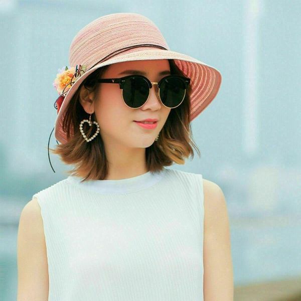 wide brim hats women ladies summer straw hat floppy foldable adjustable beach sunhat cap flower sun, Blue;gray
wide brim hats women ladies summer straw hat floppy foldable adjustable beach sunhat cap flower sun, Blue;gray