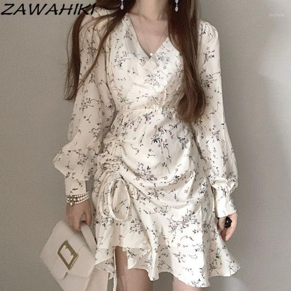 casual dresses zawahiki floral women v neck elegant puff sleeve ruffles office ladies korean irregular vestidos chic robe femme, Black;gray
casual dresses zawahiki floral women v neck elegant puff sleeve ruffles office ladies korean irregular vestidos chic robe femme, Black;gray