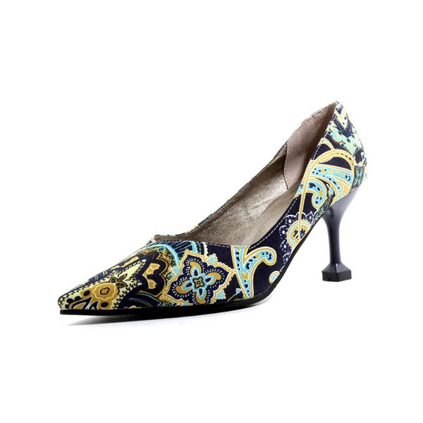 dress shoes bescone fashion ladies pumps pointed toe vintage style printed shallow basic slip-on party thin heel bm354, Black
dress shoes bescone fashion ladies pumps pointed toe vintage style printed shallow basic slip-on party thin heel bm354, Black