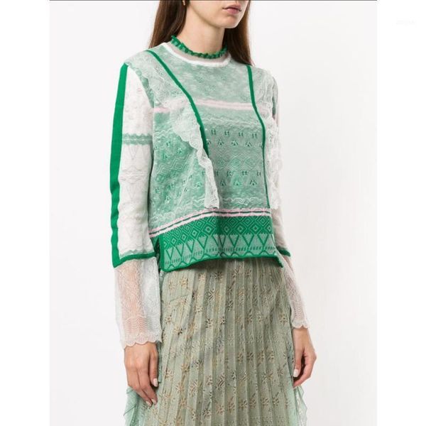 8.11 2021 women's fashion round neck long sleeve patchwork lace ruffle jacquard knitted pullover sweater sweaters, White;black
8.11 2021 women's fashion round neck long sleeve patchwork lace ruffle jacquard knitted pullover sweater sweaters, White;black