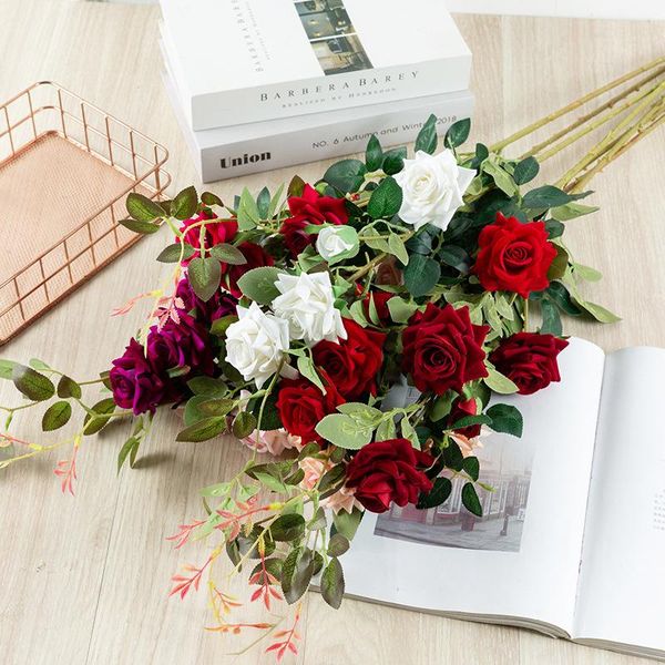 decorative flowers & wreaths 5 heads red pink silk rose artificial long branch vase for home decoration bridal bouquet wedding fake flower
decorative flowers & wreaths 5 heads red pink silk rose artificial long branch vase for home decoration bridal bouquet wedding fake flower