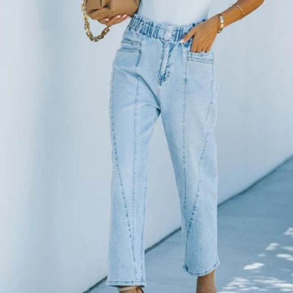 women's jeans washed boyfriend harajuku fashion women solid color straight high waist wide leg pants trouser mujer, Blue
women's jeans washed boyfriend harajuku fashion women solid color straight high waist wide leg pants trouser mujer, Blue