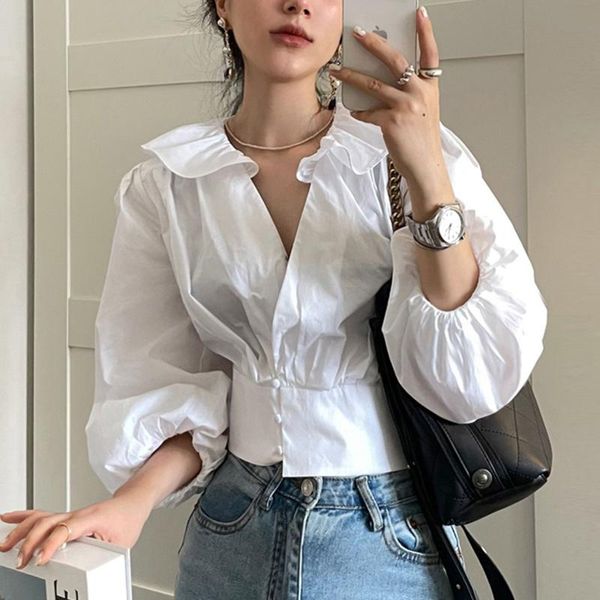 women's blouses & shirts korean chic french retro design puff sleeve short white blouse y2k shirt
women's blouses & shirts korean chic french retro design puff sleeve short white blouse y2k shirt
