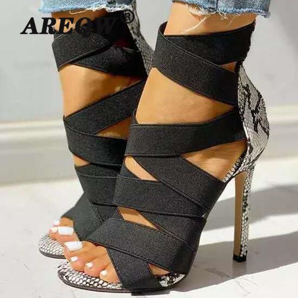 stiletto high heels large size women's shoes fashion new snake print color matching roman sandals, Black
stiletto high heels large size women's shoes fashion new snake print color matching roman sandals, Black