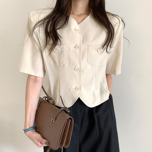 women's jackets women jacket 2021 summer korean fashion simple v-neck loose solid color casual pocket shoulder pad puff sleeve, Black;brown
women's jackets women jacket 2021 summer korean fashion simple v-neck loose solid color casual pocket shoulder pad puff sleeve, Black;brown