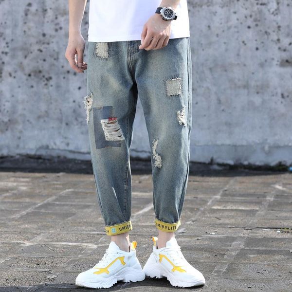 men's jeans summer fashion brand ripped trousers blue korean version increased loose small foot casual pants wear
men's jeans summer fashion brand ripped trousers blue korean version increased loose small foot casual pants wear