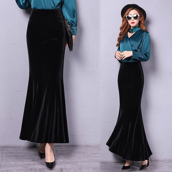 female fashions 2021 spring new gold velvet fine temperament skirt waist in the section of thick miss wked, Black
female fashions 2021 spring new gold velvet fine temperament skirt waist in the section of thick miss wked, Black
