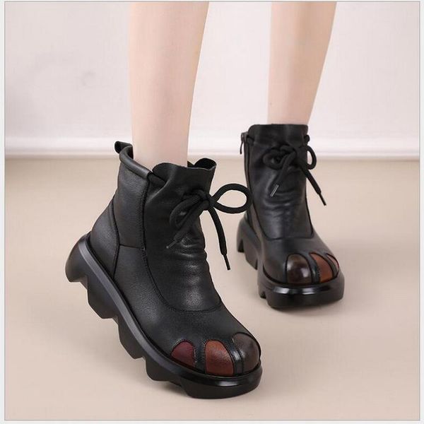 boots women autumn shoes genuine leather natural 2021 women's ankle retro wedge handmade single, Black
boots women autumn shoes genuine leather natural 2021 women's ankle retro wedge handmade single, Black
