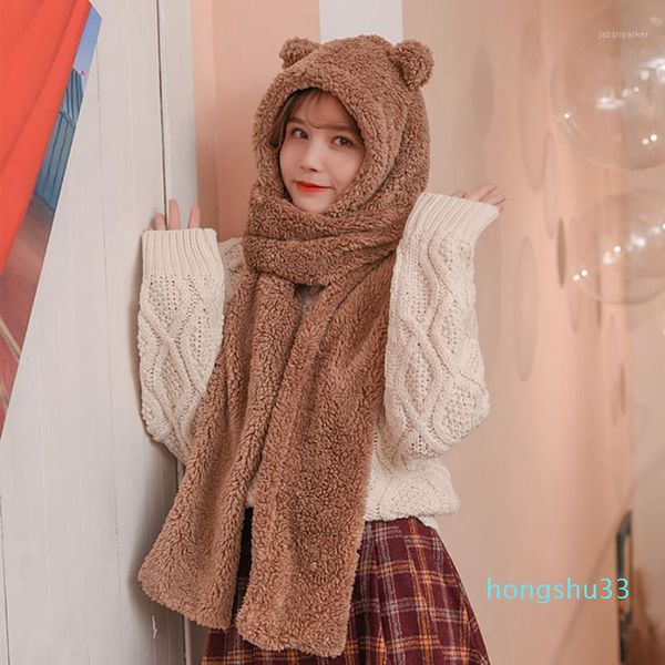 beanie/skull caps winter women warm cute bear ear hat casual plush scarf gloves set solid fleece caps1, Blue;gray
beanie/skull caps winter women warm cute bear ear hat casual plush scarf gloves set solid fleece caps1, Blue;gray