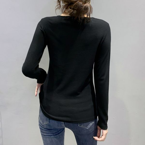2021 new fall winter korean style t-shirt girl v-neck button shiny dimonds women with fleece brushed cotton tees t0n001a 9ttn, White
2021 new fall winter korean style t-shirt girl v-neck button shiny dimonds women with fleece brushed cotton tees t0n001a 9ttn, White
