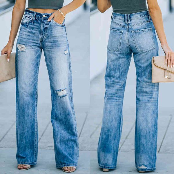 women's jeans fall street hipster straight leg pants, women's ripped jeans woman 0egh, Blue
women's jeans fall street hipster straight leg pants, women's ripped jeans woman 0egh, Blue
