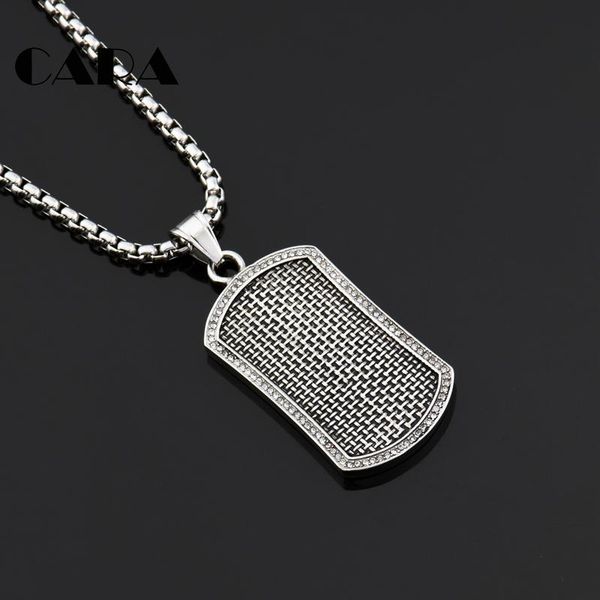 pendant necklaces 2021 retro embossed dog tag necklace 316l stainless steel with pave setting cz stones cagf0475, Silver
pendant necklaces 2021 retro embossed dog tag necklace 316l stainless steel with pave setting cz stones cagf0475, Silver