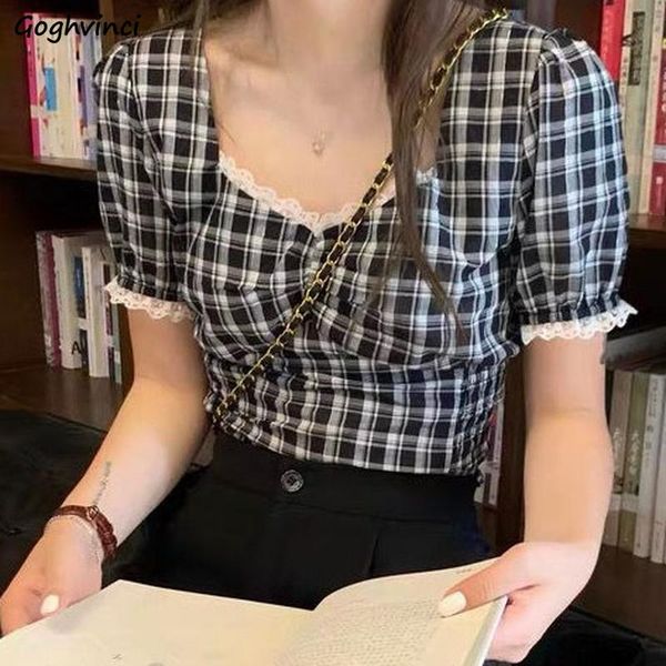 women's blouses & shirts women plaid summer lace leisure short sleeve slim female all-match square collar stylish daily student korean, White
women's blouses & shirts women plaid summer lace leisure short sleeve slim female all-match square collar stylish daily student korean, White