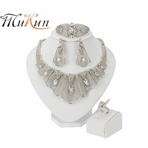 earrings & necklace mukun crystal african jewelry sets silver plated rhinestone bridal bracelet ring for wedding party
earrings & necklace mukun crystal african jewelry sets silver plated rhinestone bridal bracelet ring for wedding party
