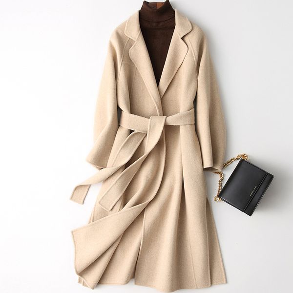 new womens double faced cashmere coat in autumn and winter 2020 womens medium and long 100% full wool woolen coat, Tan;black
new womens double faced cashmere coat in autumn and winter 2020 womens medium and long 100% full wool woolen coat, Tan;black