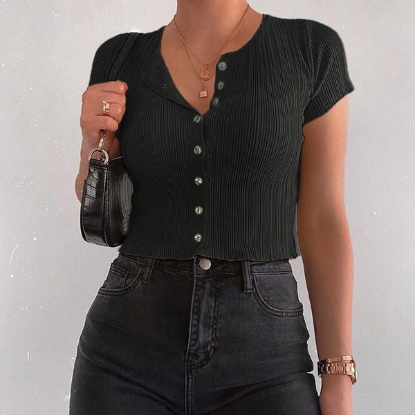 summer fashion t-shirt 2021 short sleeve o neck button black green purple white solid bodycon high street women t-shirt
summer fashion t-shirt 2021 short sleeve o neck button black green purple white solid bodycon high street women t-shirt
