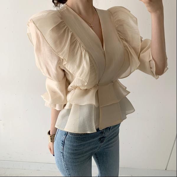 vicone design feeling accept waist falbala v neck silk shirt show thin chiffon blouse drop shipping good quality, White
vicone design feeling accept waist falbala v neck silk shirt show thin chiffon blouse drop shipping good quality, White