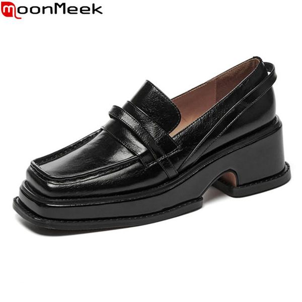 dress shoes moonmeek 2021 genuine leather women thick heels square toe office spring autumn black color ladies pumps
dress shoes moonmeek 2021 genuine leather women thick heels square toe office spring autumn black color ladies pumps
