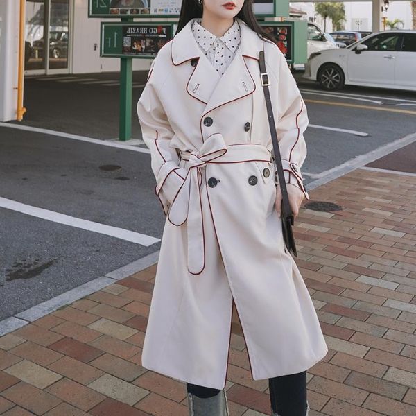 women's trench coats korean long jacket coat women casual double breasted sashes slim rimmed outwear 2021 fall winter overcoat, Tan;black
women's trench coats korean long jacket coat women casual double breasted sashes slim rimmed outwear 2021 fall winter overcoat, Tan;black