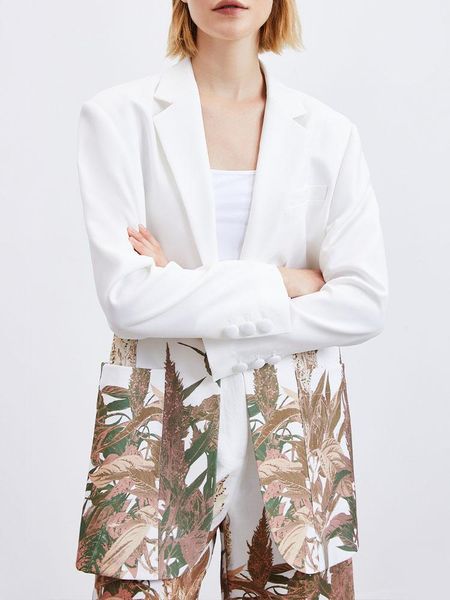 women's suits & blazers 2021 summer product fashionable design sense loose print blazer, White;black
women's suits & blazers 2021 summer product fashionable design sense loose print blazer, White;black