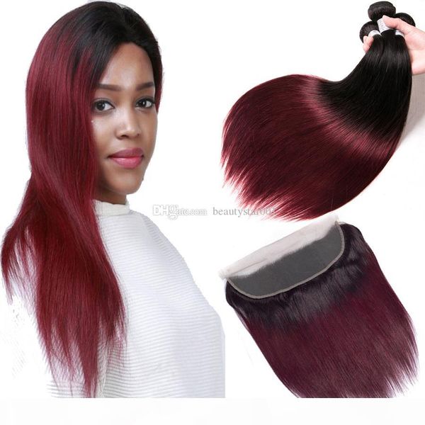 ombre bundles with frontal closure t1b 99j straight brazilian hair weave bundles with ear to ear lace frontal two tone human hair extensions, Black;brown
ombre bundles with frontal closure t1b 99j straight brazilian hair weave bundles with ear to ear lace frontal two tone human hair extensions, Black;brown