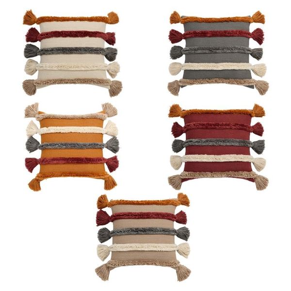 pillow case nordic style woven embroidery throw tufted rainbow multicolor striped tassels geometric decorative square cover lx0d 
pillow case nordic style woven embroidery throw tufted rainbow multicolor striped tassels geometric decorative square cover lx0d
