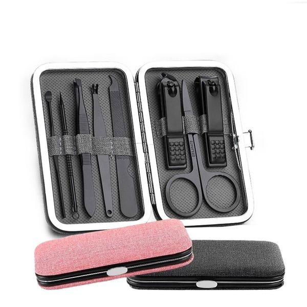 nail art kits 8pcs professional beauty manicure set black portable travel clippers files pedicure stainless steel tools
nail art kits 8pcs professional beauty manicure set black portable travel clippers files pedicure stainless steel tools