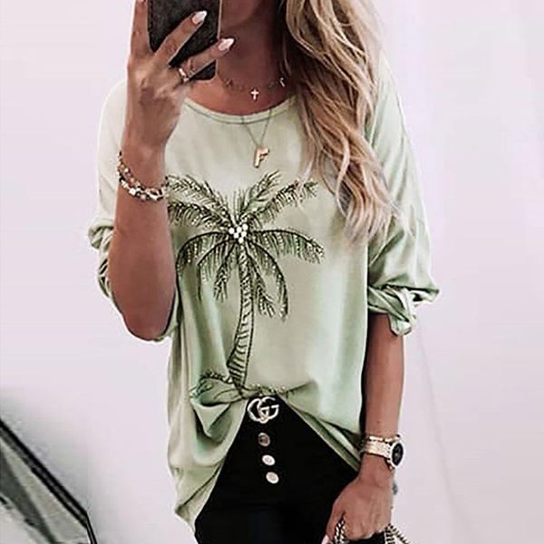 women's t-shirt spot european and american summer loose round neck printed om9308 shirts for women, White
women's t-shirt spot european and american summer loose round neck printed om9308 shirts for women, White