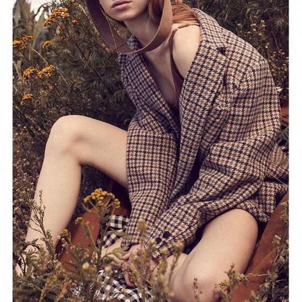 women's wool & blends 2021 100% autumn / winter women coat double pockets single button color matching plaid short coats jackets, Black
women's wool & blends 2021 100% autumn / winter women coat double pockets single button color matching plaid short coats jackets, Black