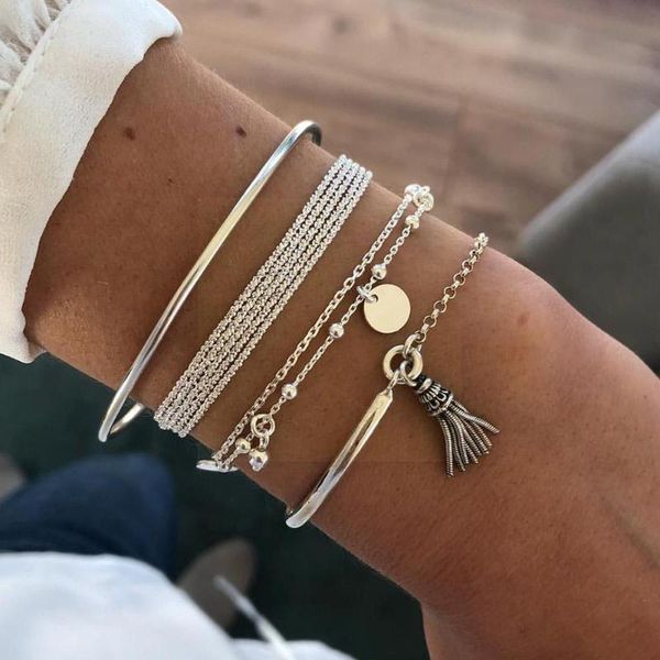 bangle 4pcs/set boho tassel chain bracelet for women multilayer bangles geometric gifts beach jewelry accessories party bracelets, Black
bangle 4pcs/set boho tassel chain bracelet for women multilayer bangles geometric gifts beach jewelry accessories party bracelets, Black
