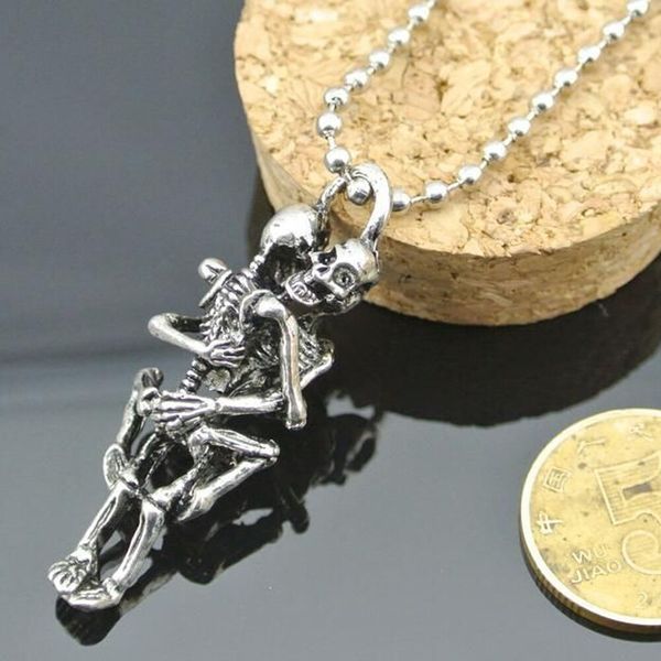 punk men's infinity tibet stainless steel couple skull pendant chain necklace, Silver
punk men's infinity tibet stainless steel couple skull pendant chain necklace, Silver