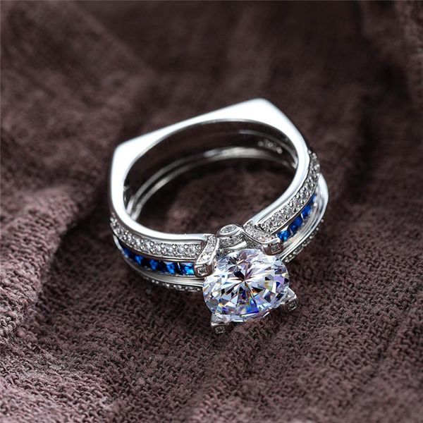 cluster rings luxury female natural blue sapphire ring 100% real 925 sterling silver wedding for women big round engagement, Golden;silver
cluster rings luxury female natural blue sapphire ring 100% real 925 sterling silver wedding for women big round engagement, Golden;silver