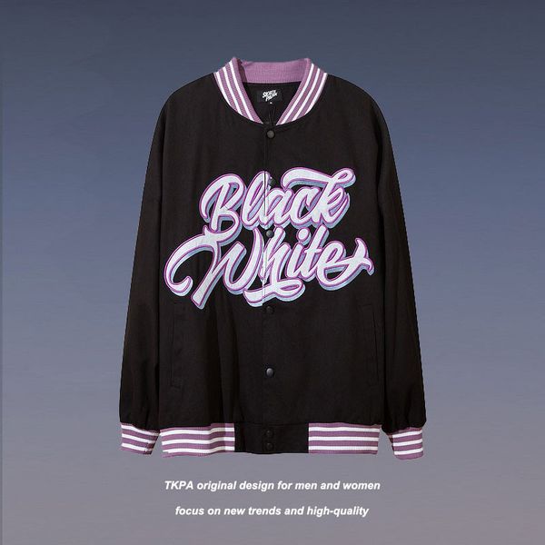 tkpa2021 autumn new lovers guochao brand jacket loose embroidery high street sports baseball jacket for men and women, Black;brown
tkpa2021 autumn new lovers guochao brand jacket loose embroidery high street sports baseball jacket for men and women, Black;brown