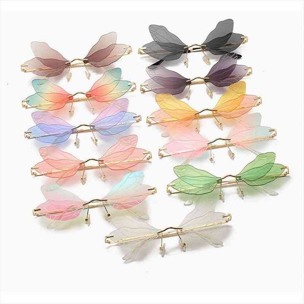 vintage dragonfly wings sunglasses fashion rimless women clear lens eyewear men pink sun glasses uv400 eyewear female, White;black
vintage dragonfly wings sunglasses fashion rimless women clear lens eyewear men pink sun glasses uv400 eyewear female, White;black