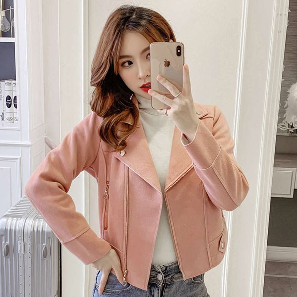 suede jacket women's short autumn loose and versatile fashion jacket motorcycle top, Black;brown
suede jacket women's short autumn loose and versatile fashion jacket motorcycle top, Black;brown