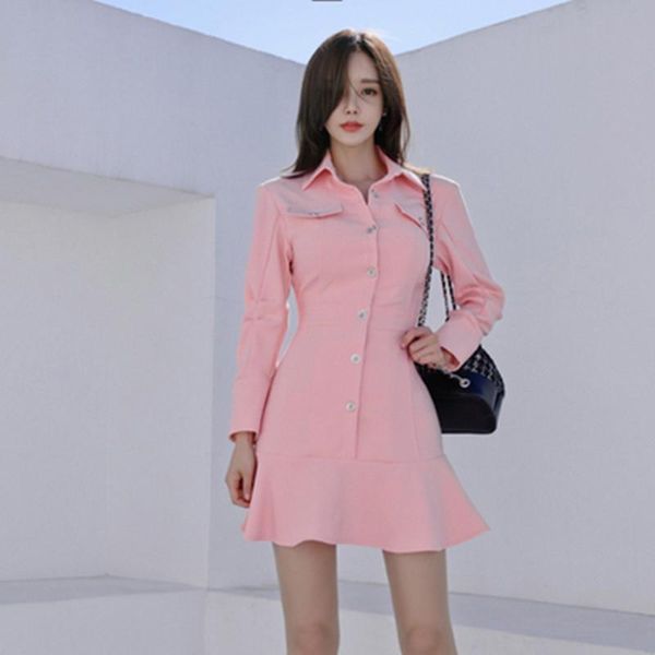 women's autumn spring single-breasted pink ruffles dress fashion bodycon dress fitted elegant work wear vestidos, Black;gray
women's autumn spring single-breasted pink ruffles dress fashion bodycon dress fitted elegant work wear vestidos, Black;gray