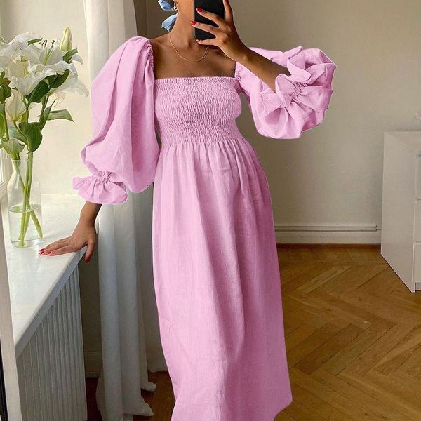 casual dresses autumn 2021 vonda women flare sleeve solid color baggy vestidos ladies square neck lantern a-lined dress, Black;gray
casual dresses autumn 2021 vonda women flare sleeve solid color baggy vestidos ladies square neck lantern a-lined dress, Black;gray