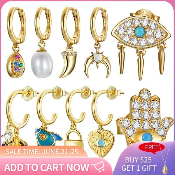 stud wostu 925 sterling silver gold lucky eye & hand rock little bee 1pc color circle earrings ear clips hoop women, Golden;silver
stud wostu 925 sterling silver gold lucky eye & hand rock little bee 1pc color circle earrings ear clips hoop women, Golden;silver