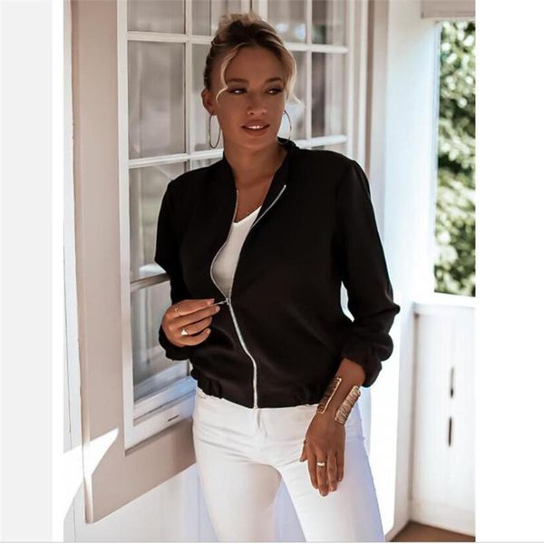 2021 fashion autumn short jacket for women sold color zipper women coats stand-up collar clothes drop shipping m756, Black;brown
2021 fashion autumn short jacket for women sold color zipper women coats stand-up collar clothes drop shipping m756, Black;brown