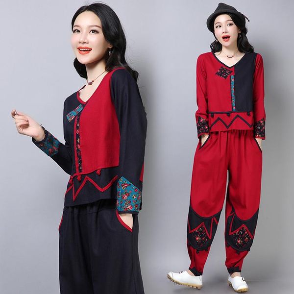 women's tracksuits summer national style sets chinese cotton and linen pants suits + loose bloomers two-piece, Gray
women's tracksuits summer national style sets chinese cotton and linen pants suits + loose bloomers two-piece, Gray